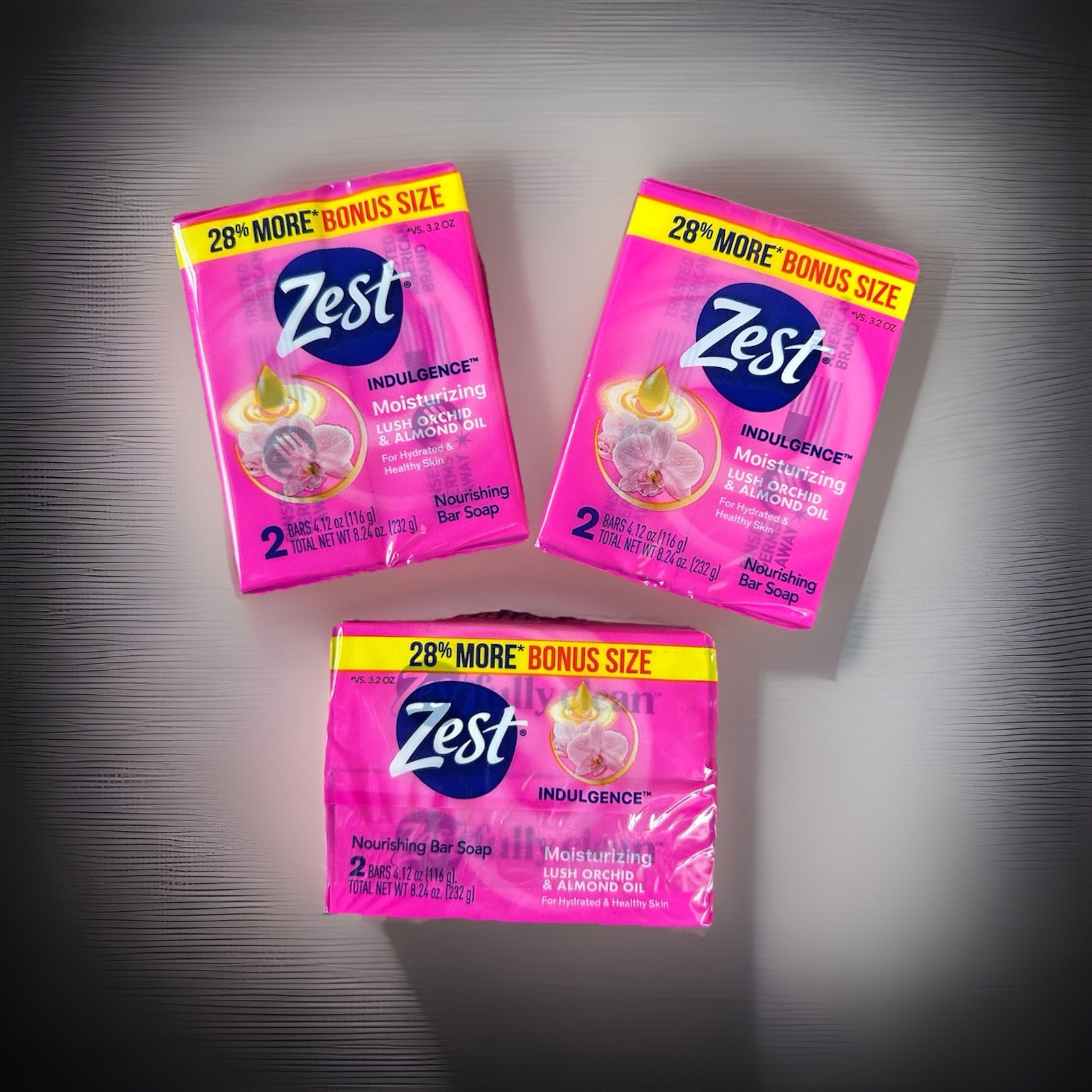 3x Zest Indulgence Orchid Almond Oil Bar Soap 2-Pack | 28% More | Bonus Size