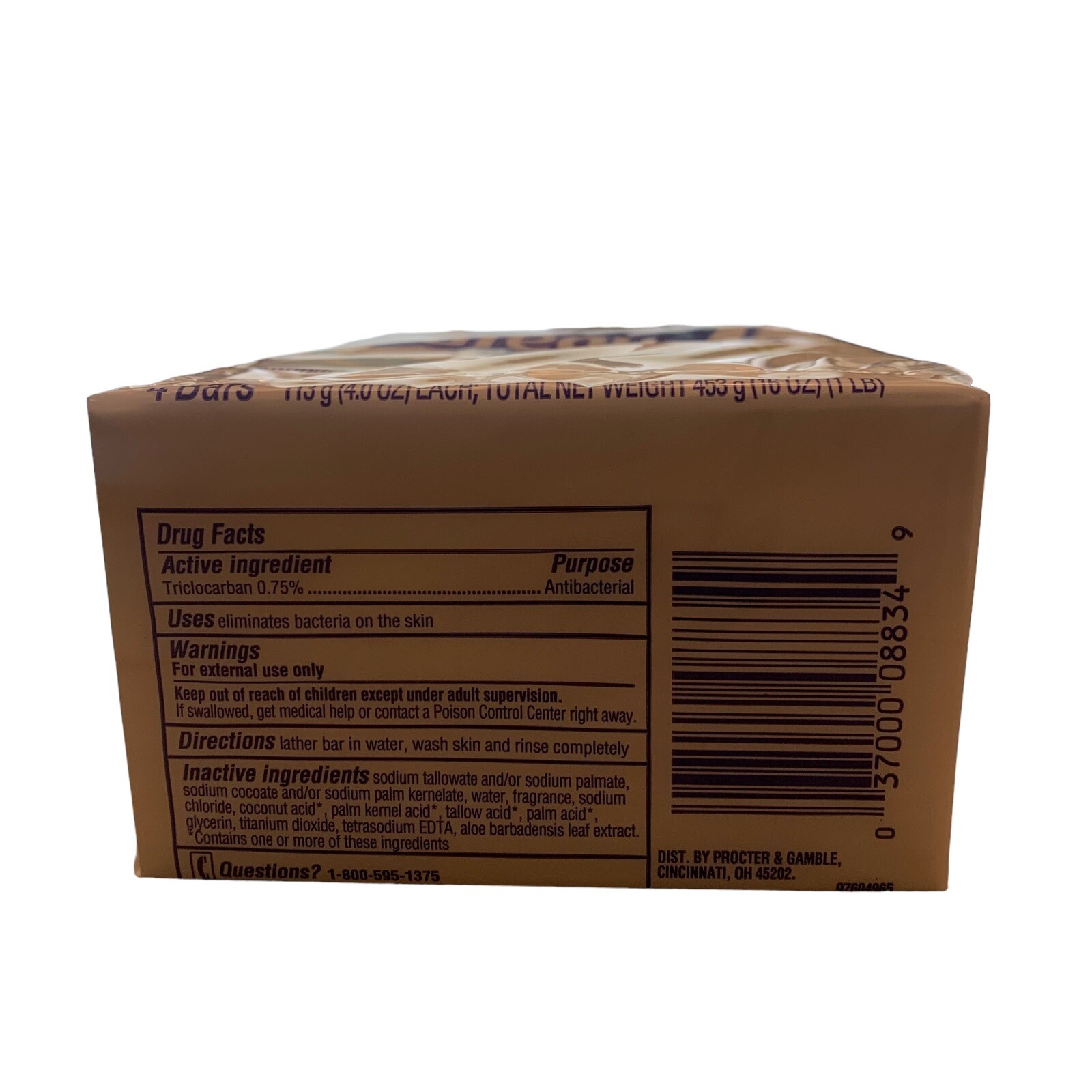 Safeguard Antibacterial Deodorant 4 Pack 4 oz Bar Soap White with Aloe