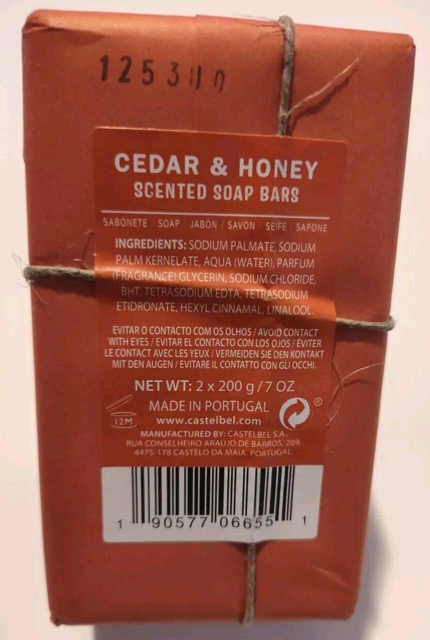 2x Castelbel Ltd. Edition Men’s Grooming 2-Pack Cedar & Honey Scented Soap Bars