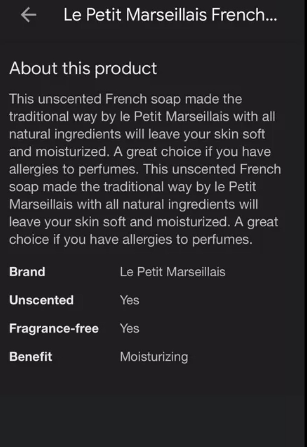 Original Le Petit Marseillais Brut XL Soap Bar 300 Grams No Added Perfume.