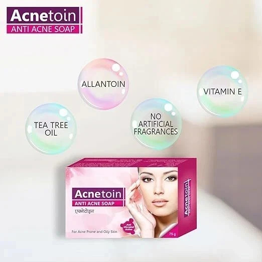 Leeford Women’s Acnetoin Anti Acne Bathing Soap Bar For Oily Skin Pack 4 x 75 gm