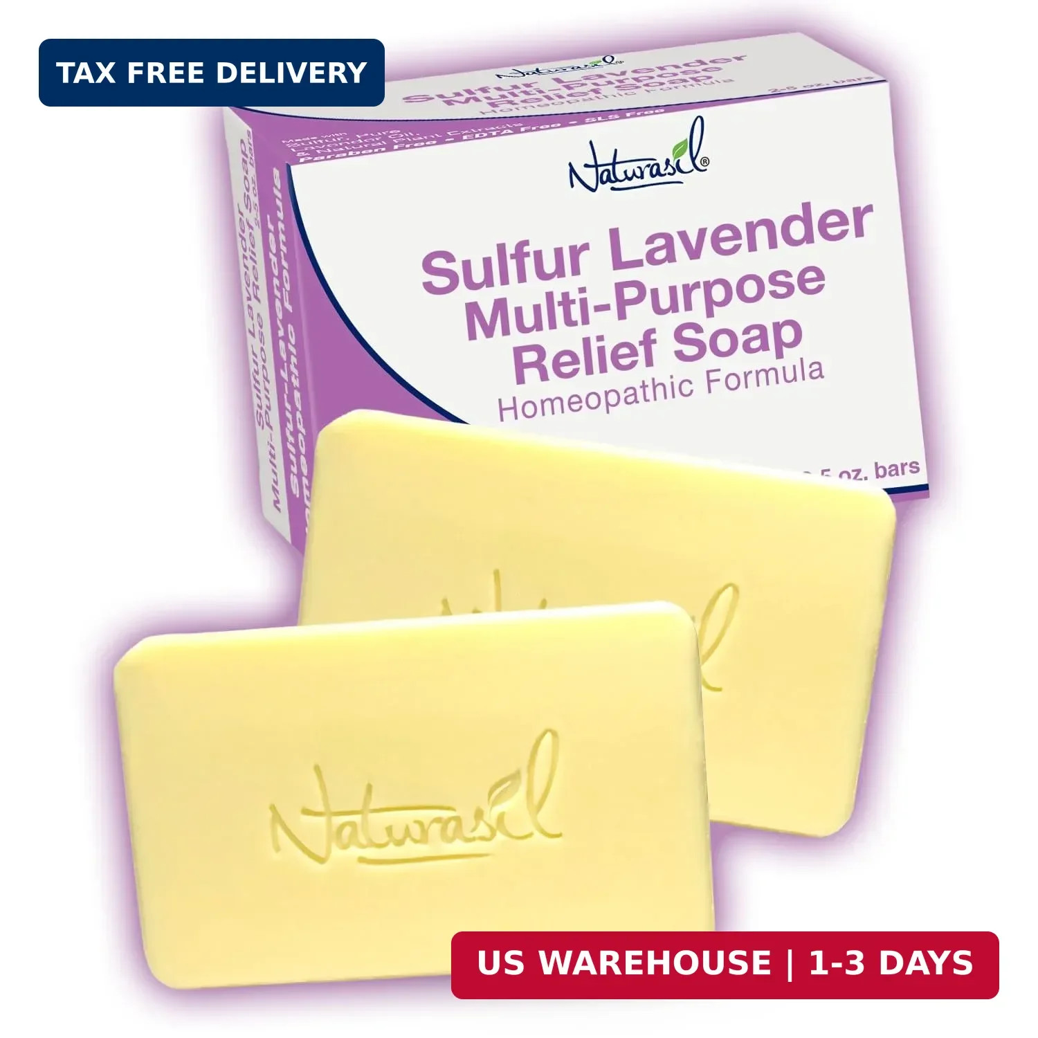 Naturasil Sulfur Soap Treatment w/Pure Lavender | Max-Strength Natural Relief fo