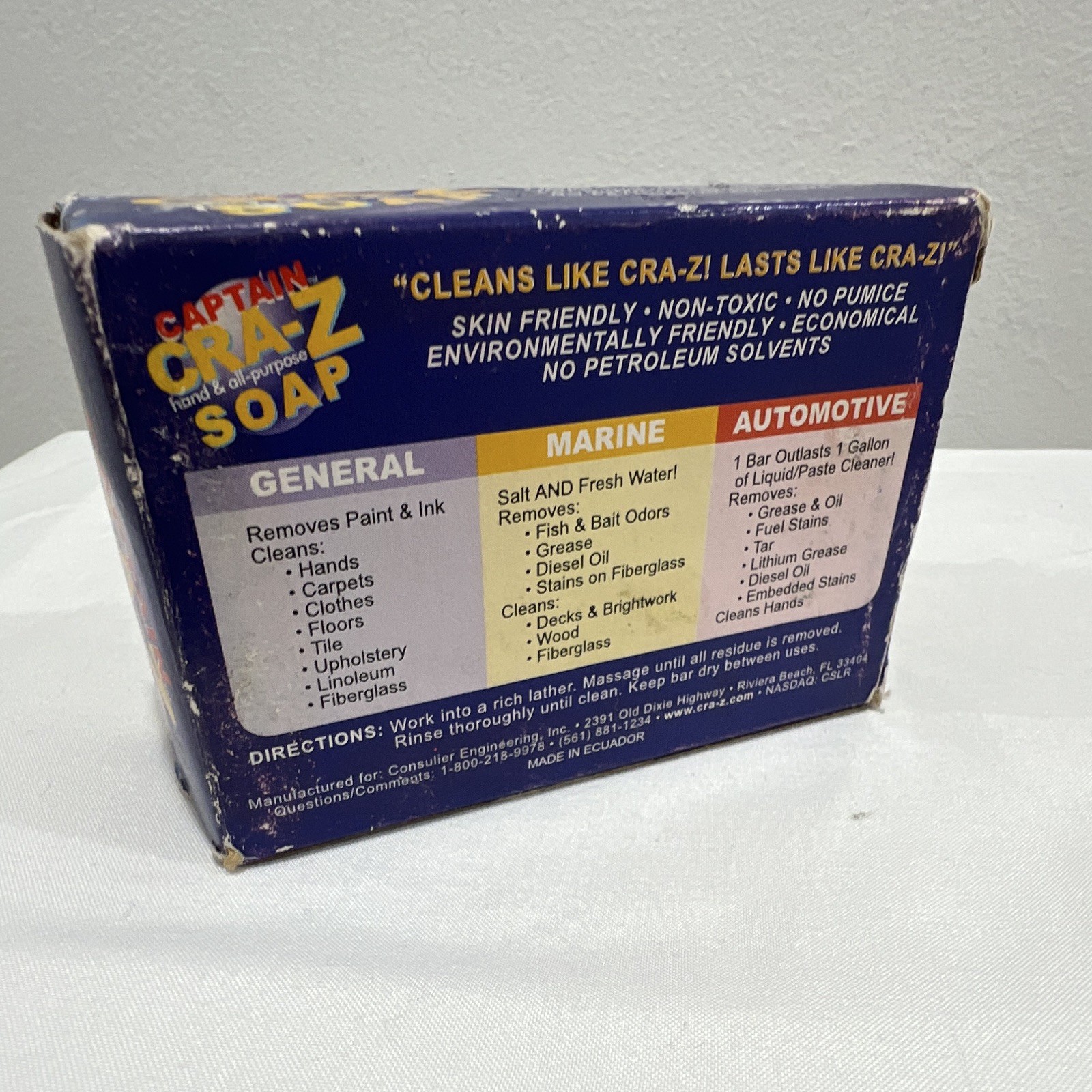 Captain Cra-Z Unscented Non-Toxic Hand & Body Soap Bar 10.7 oz