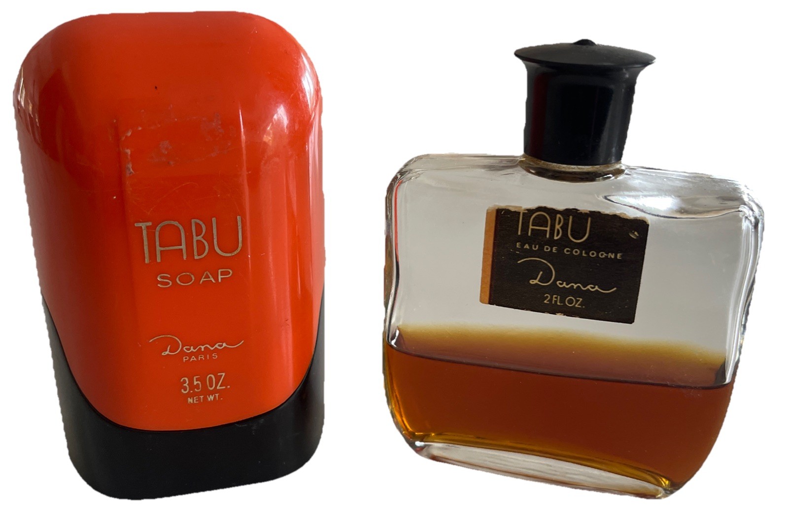 TABU Dana Paris Perfumed Soap SAVON DE LUXE 3.5 oz NOS + Eau De Cologne VTG FOR