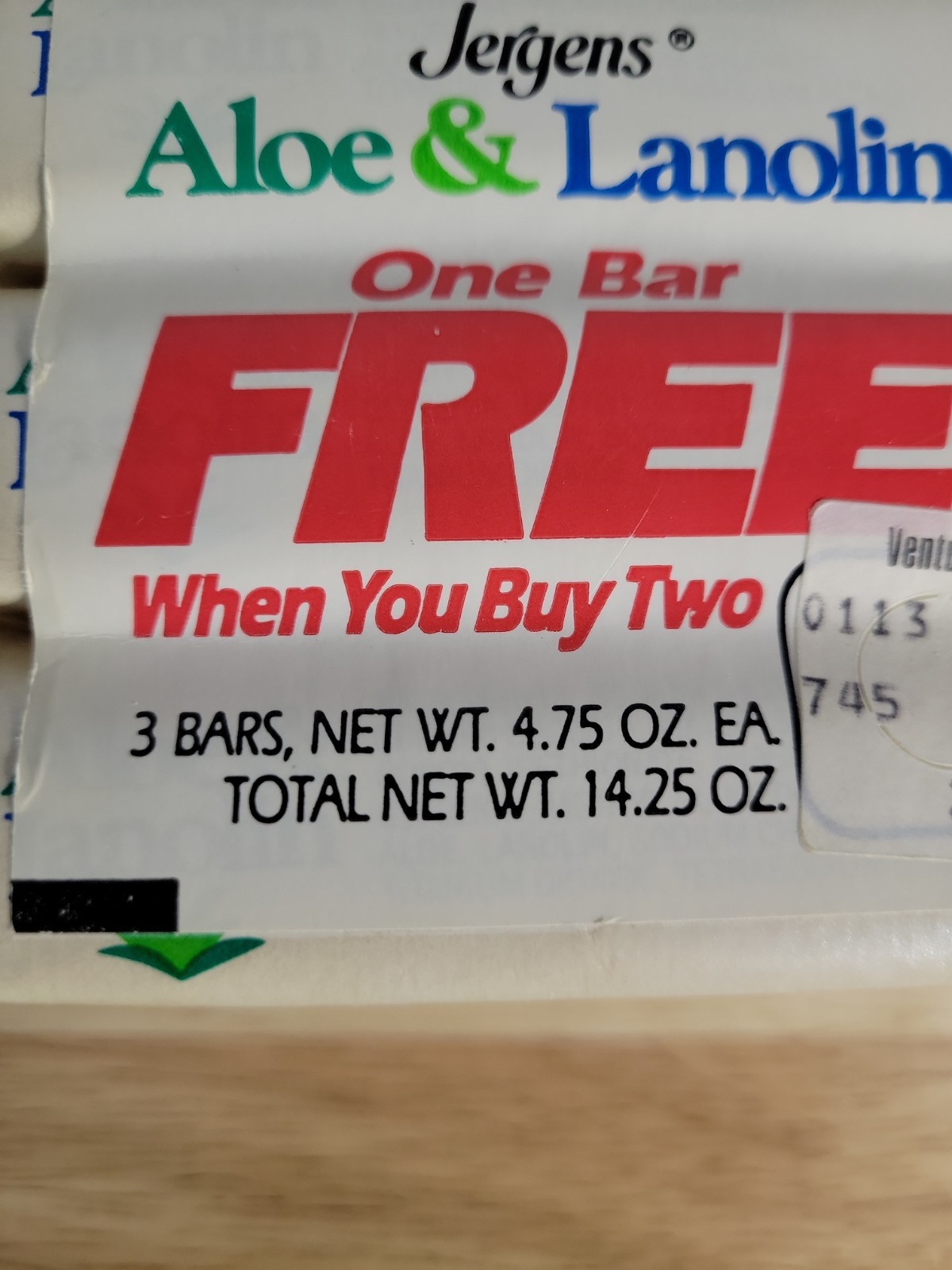 Vintage Jergens ALOE & LANOLIN Bar Soap 3 Pk 4.75 oz 6 Bars Total