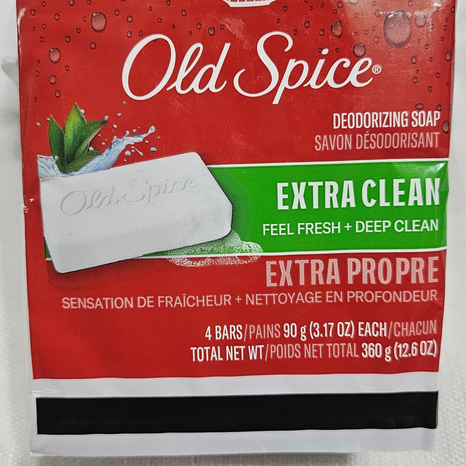 3 Packs – Old Spice Deodorizing Soap Extra Clean Feel Fresh 4 Bars 12.6 oz