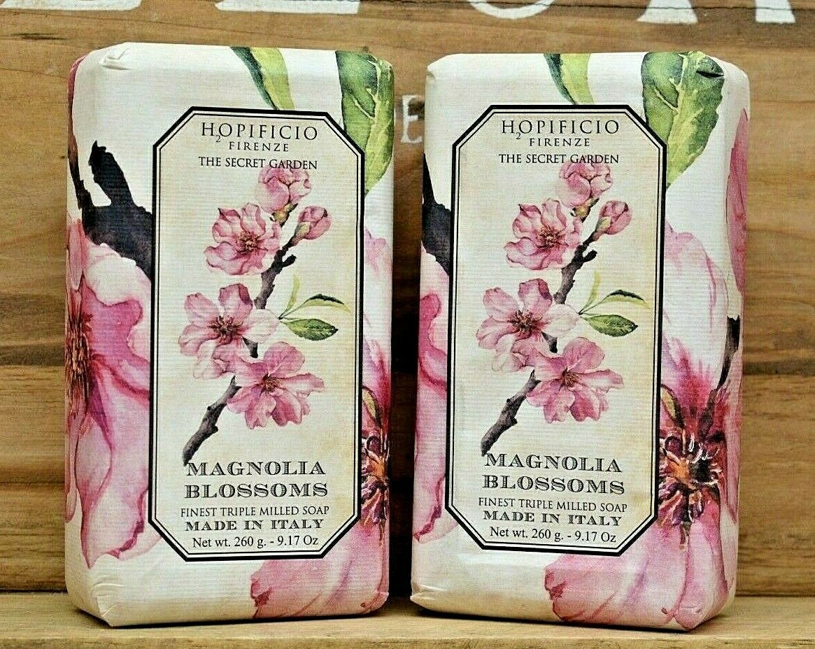 2 HOPIFICIO The Secret Garden Magnolia Blossoms Triple Milled Soap Bars