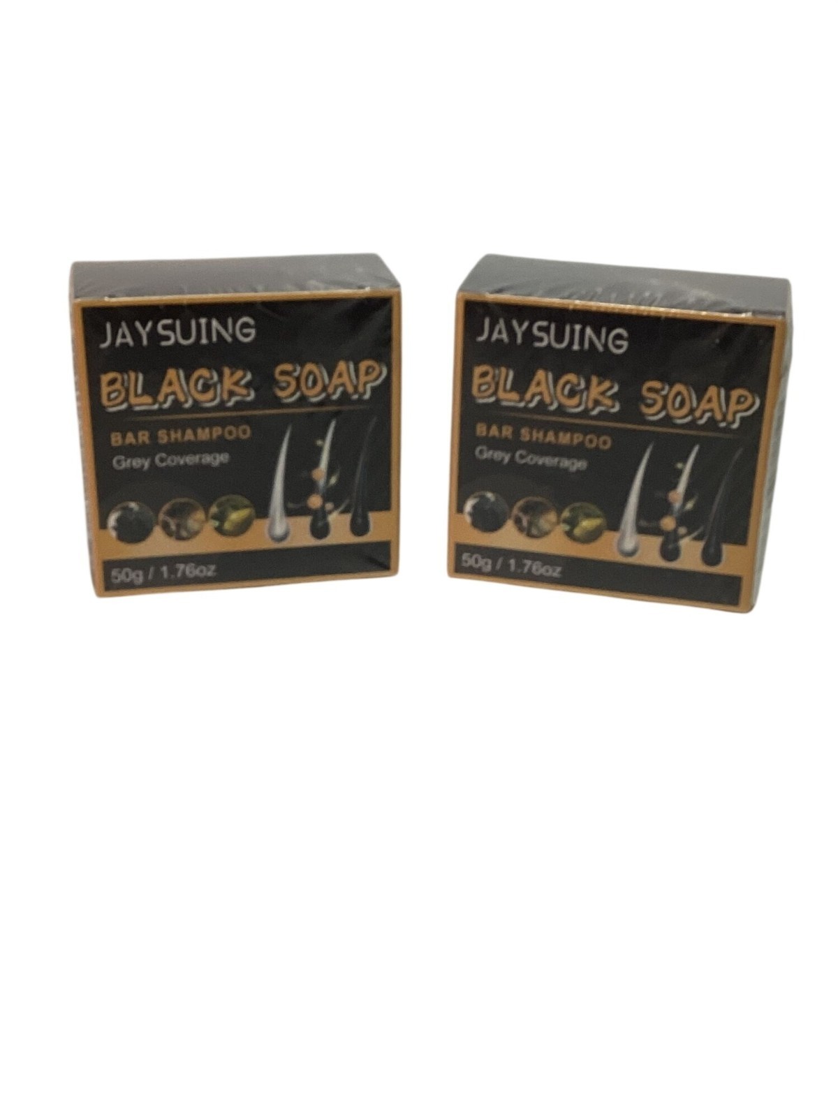 2 Bars JAYS*ING Black Soap Bar Shampoo Grey Covering 50g / 1.76oz New Sealed