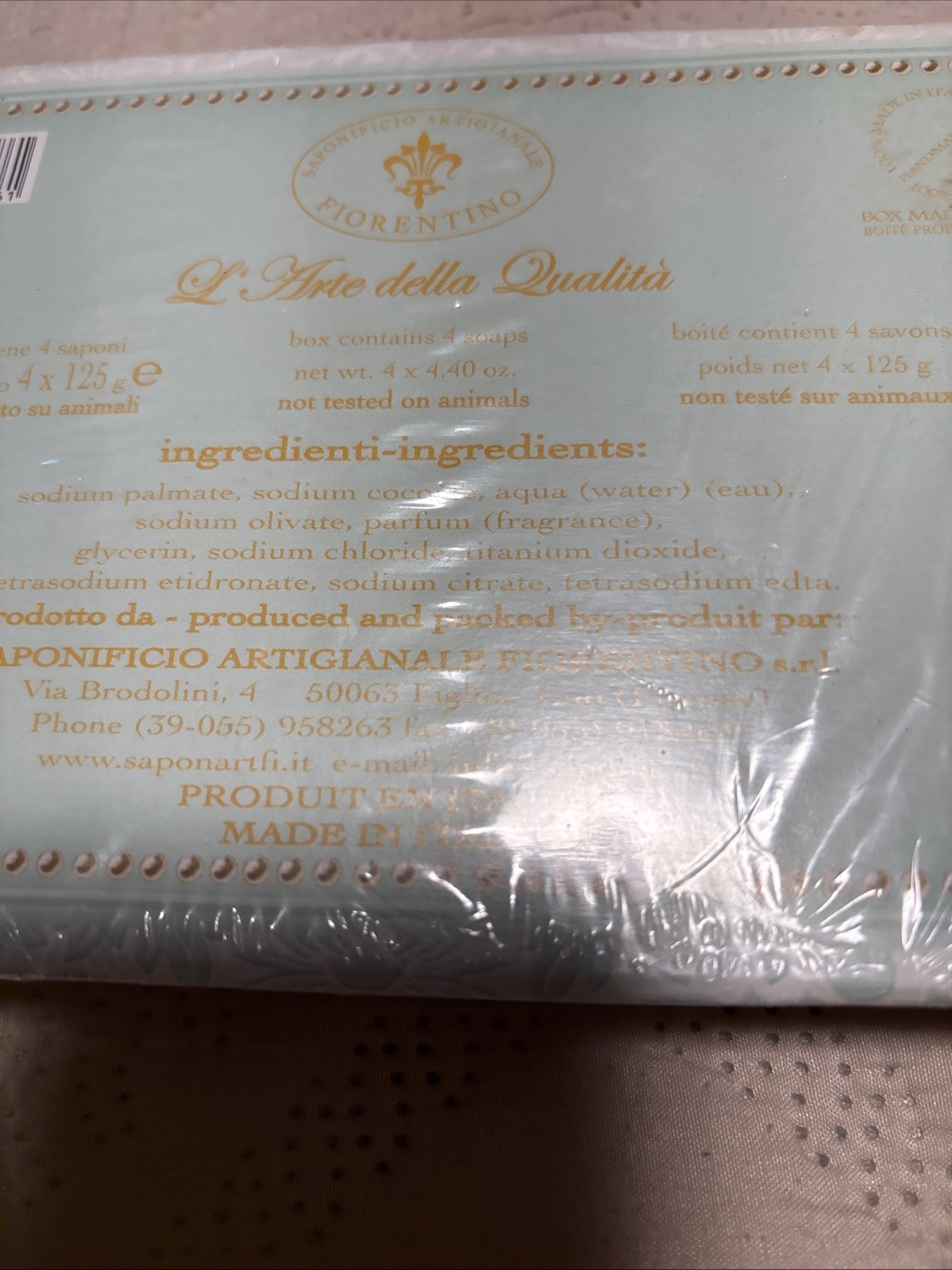 saponificio artigianale fiorentino soap Boxed 4x 4.40 Made In Italy