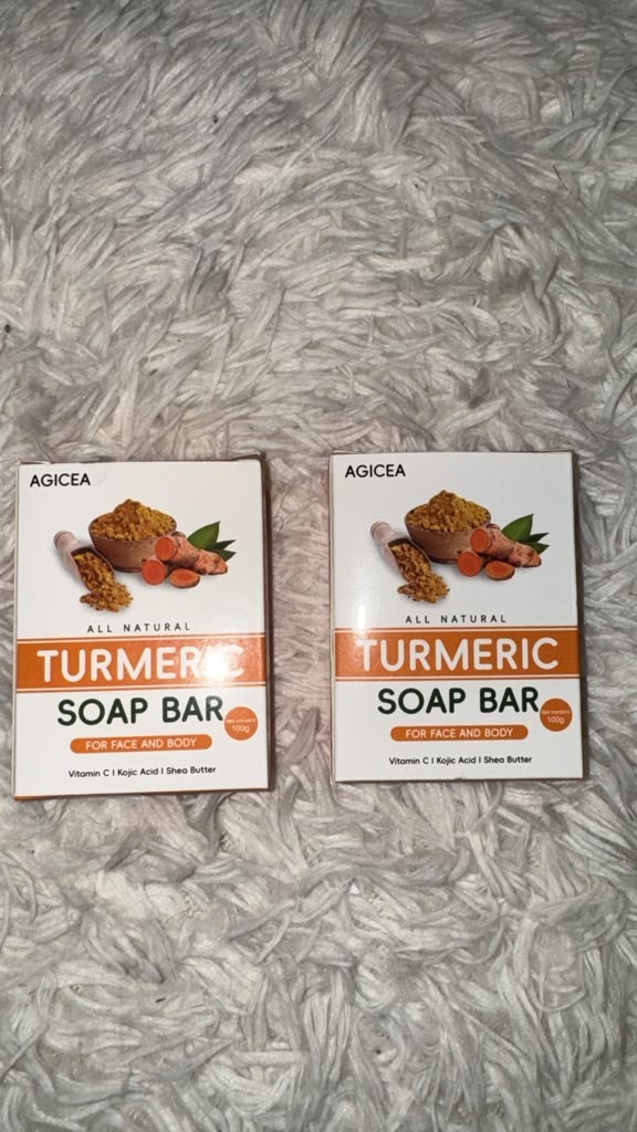 2 Pack AGICEA Turmeric Soap Bar for Face & Body Vitamin C Kojic Acid 100g Each