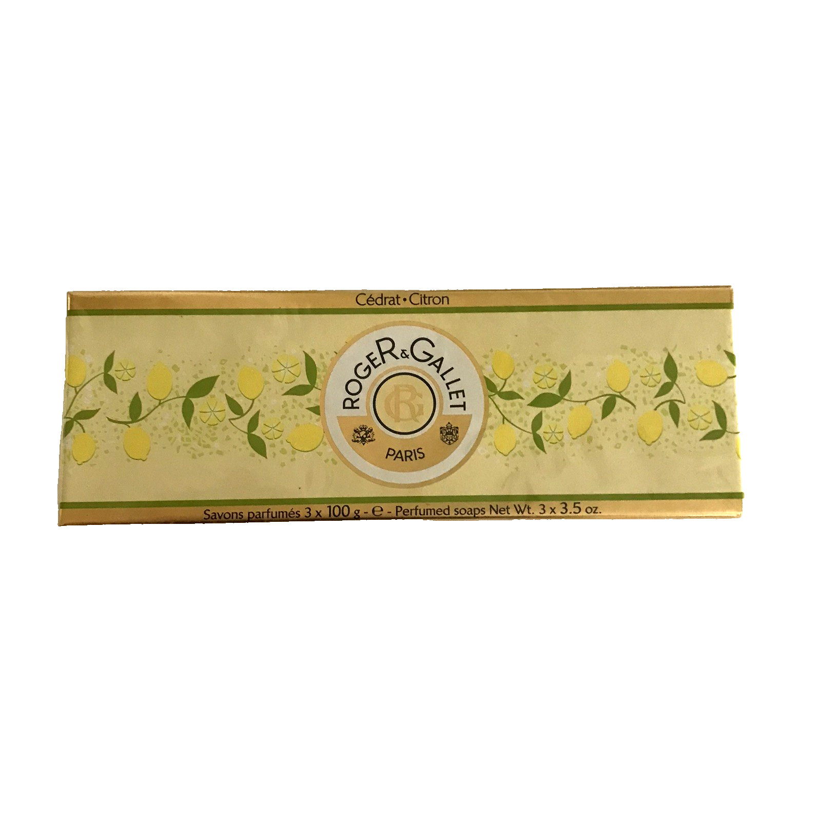 Roger & Gallet PARIS Perfumed Soap Cédrat Citron Set of 3 X3.5oz SEALED NIB