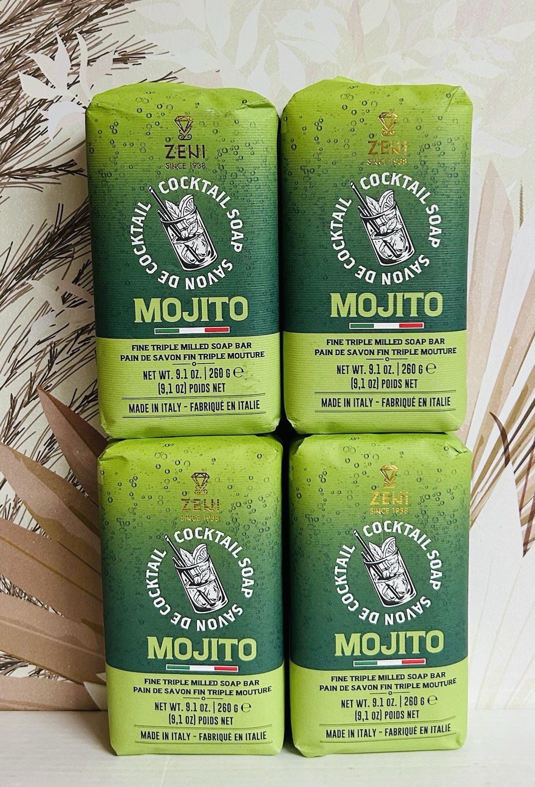 4-Pack Zeni ~ Majoto Cocktail Fine Triple Milled Bar Soap 9.1 oz Each