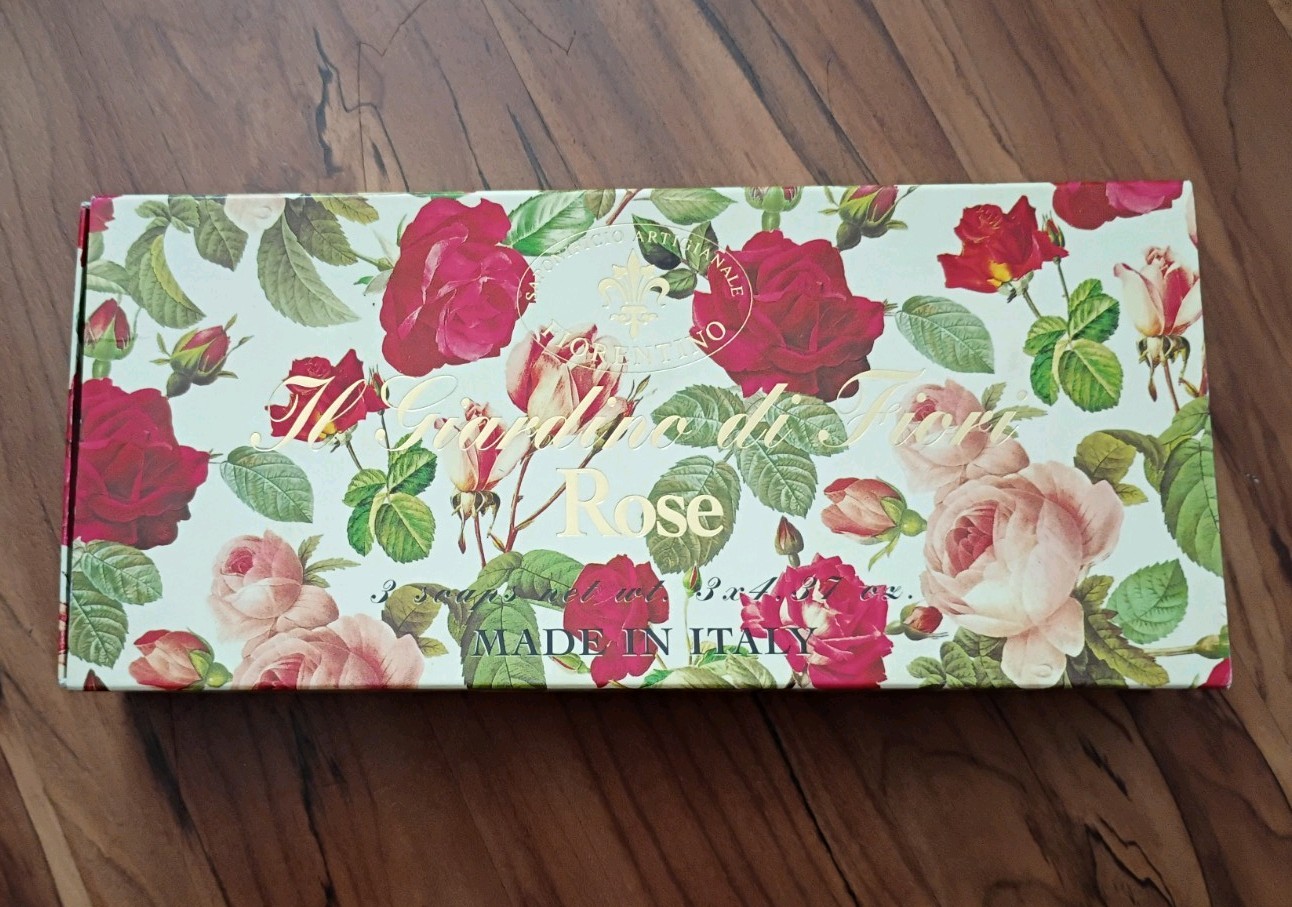 Saponificio Artigianale Fiorentino Il Giardino di Fiori Rose Soap Set 3×4.37 oz