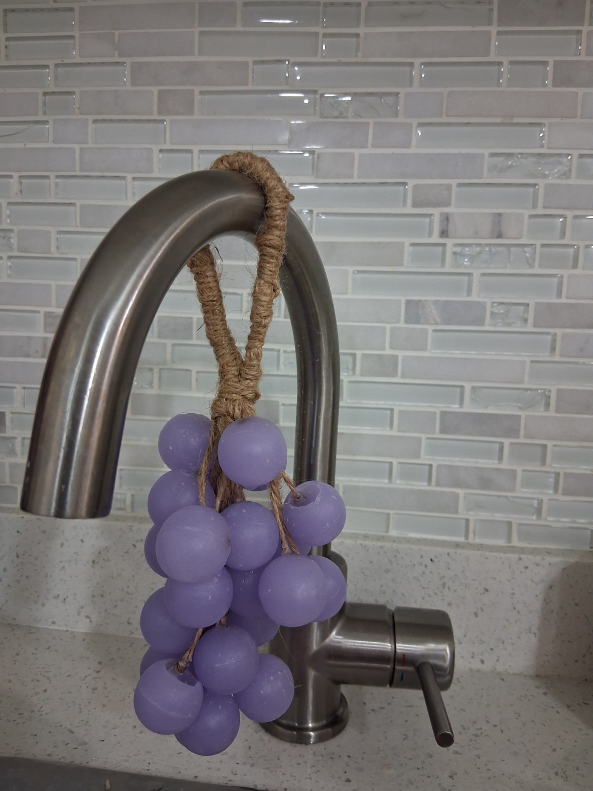 Handcrafted crystal glycerin soaps shaped like grape clusters