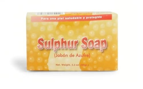 Sulfur Soap Bar 3.3 Oz – Anti-Acne, Skin Cleansing, Jabon de Azufre (Pack of 4)