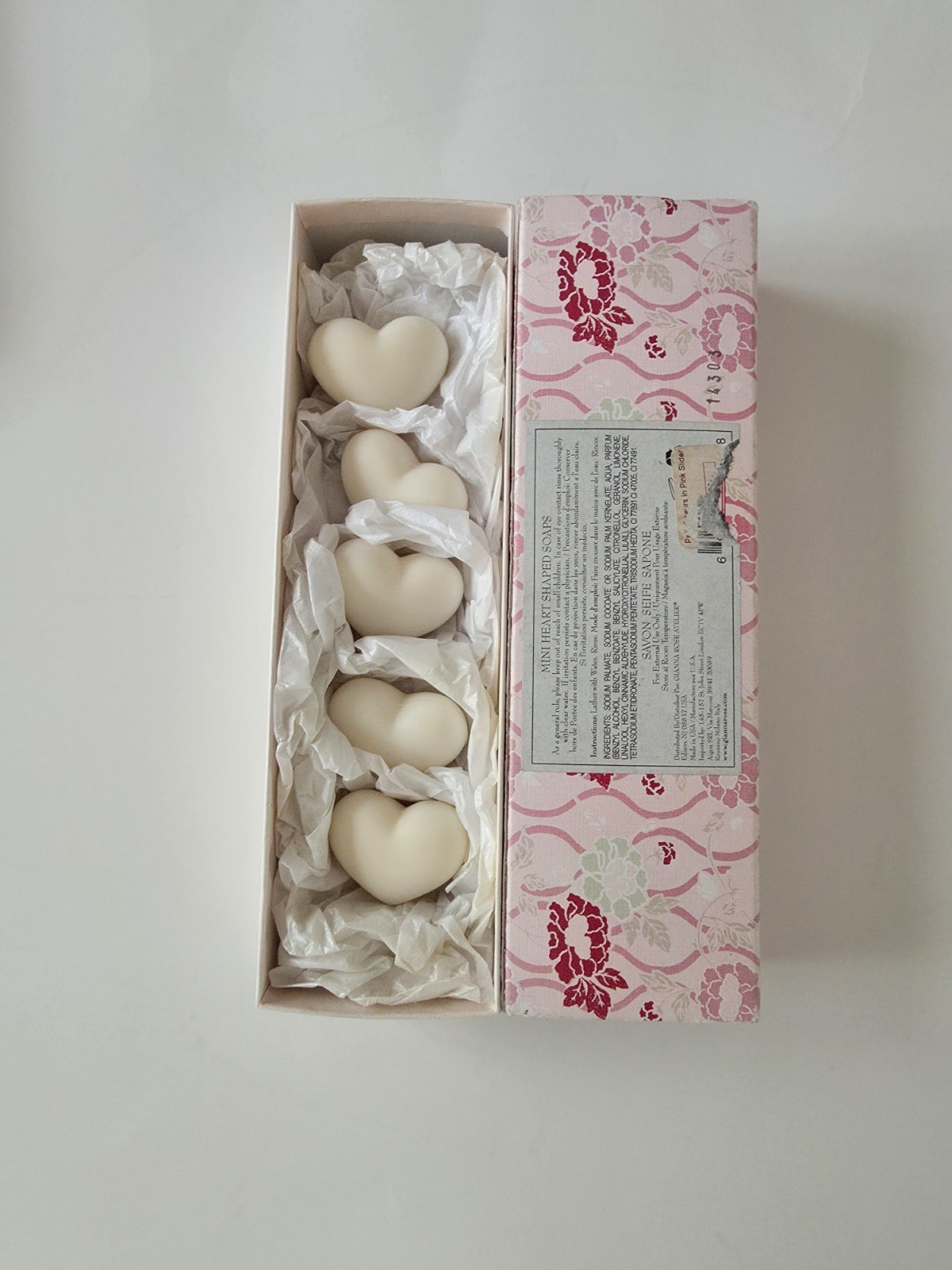 5 Caswell Massey Gianna Rose Petit Coeurs Heart Soap French Milled pear Glycerin