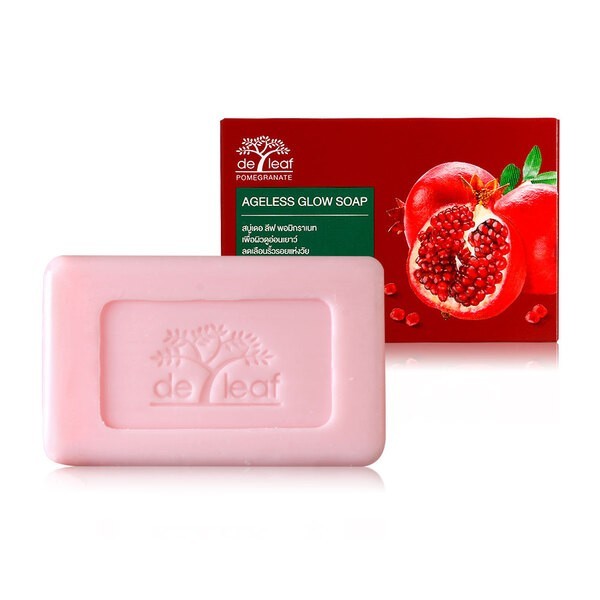 5x De Leaf Pomegranate Ageless Glow Soap 100g | youthful, clear, and firm