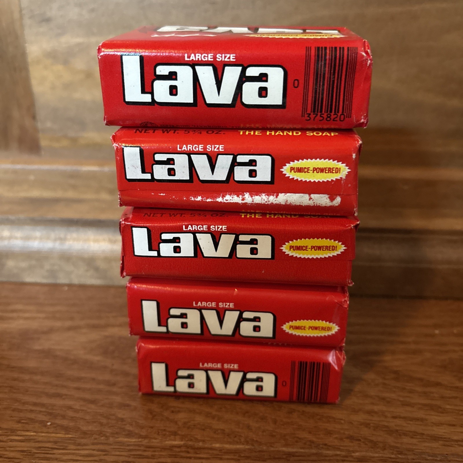 5 ~ LAVA Bar Green Soap 5.75 Oz Heavy Duty with Pumice Hand Cleaner Grease Dirt