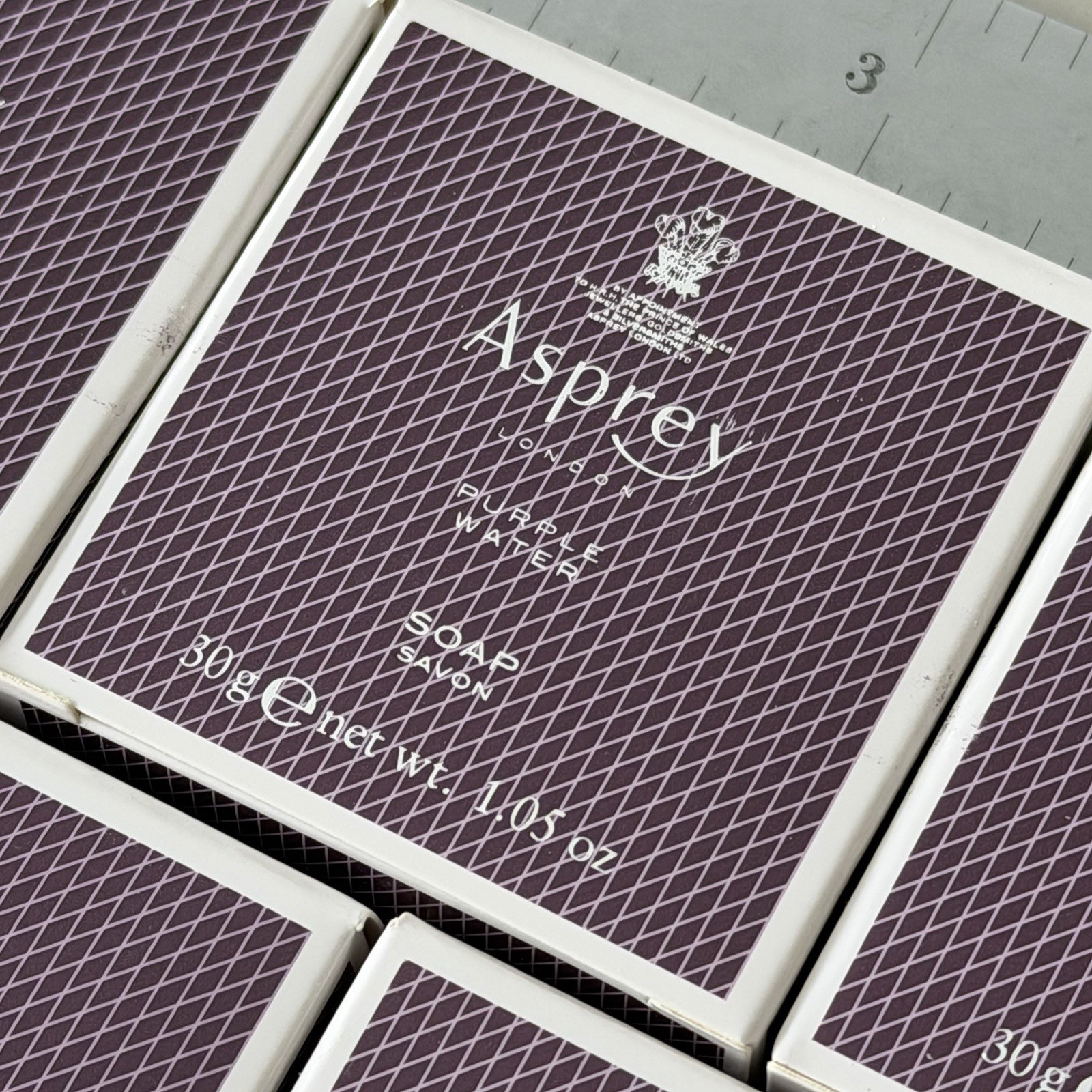 Lot of 5 Asprey London Purple Water Soap 30g 1.05oz Discontinued Exp 12-2023