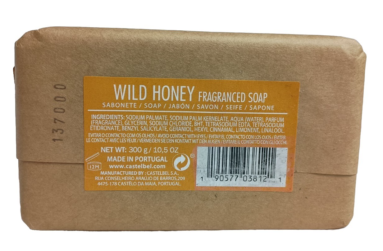 Castelbel Wild Honey Fragranced Bar Soap 10.5 oz Made In Portugal