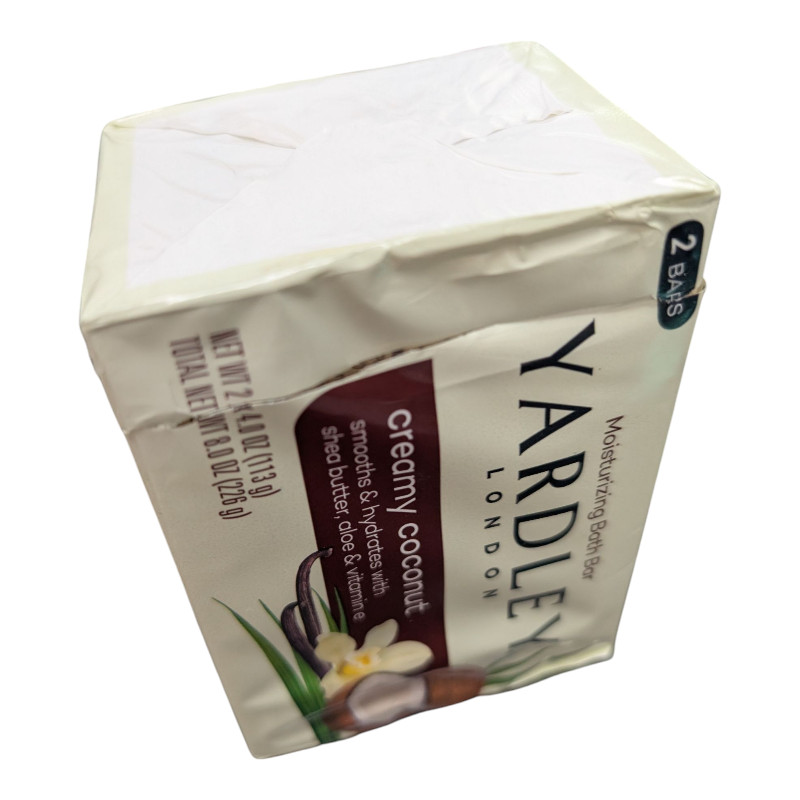 3 x Yardley Creamy Coconut Bath Bar, 4.25 oz 2 Pack – Damaged Packages