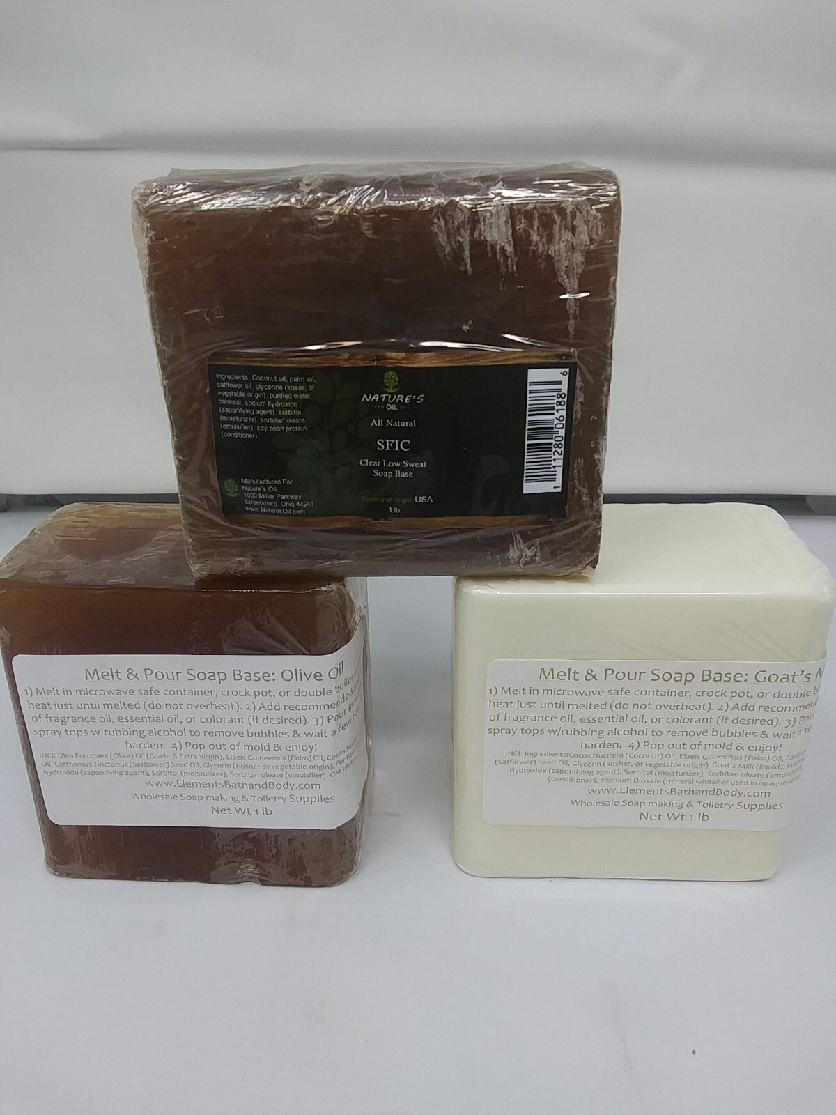 Lot Of (3) 1 Pound Each Soap Bases For Making Your Own Soap (BB)