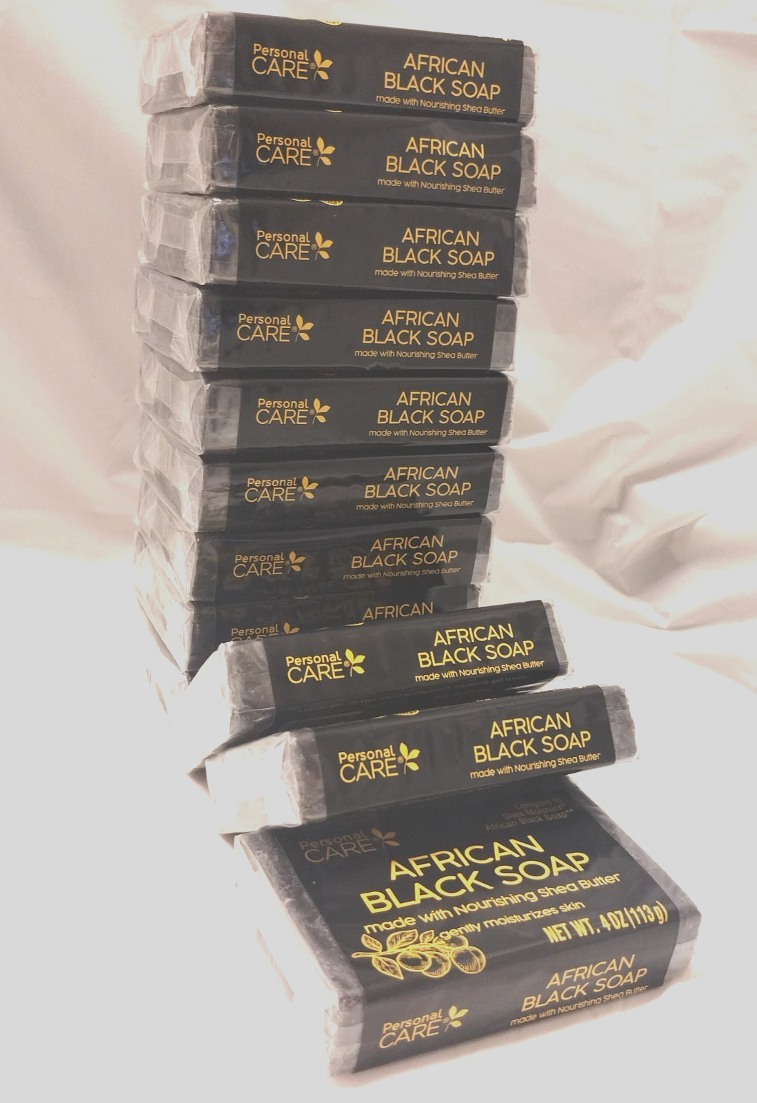 Lot of (12) Personal Care African Black Soap with Shea Butter Moisturizure