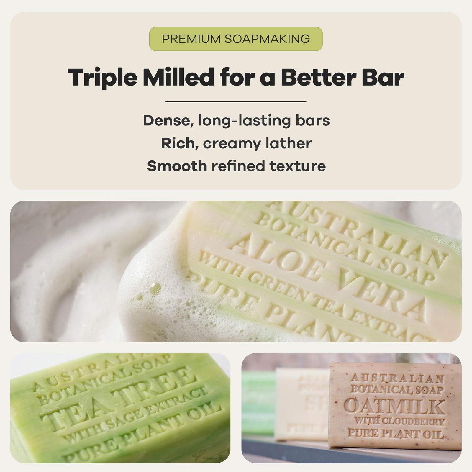 Australian Botanical Soap Variety Pack, 6.6 oz Bars – Goat Milk, Eucalyptus, …
