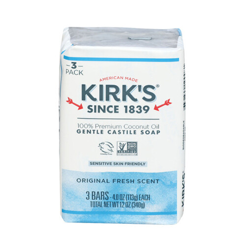 Castile Bar Soap Original Fresh Scent 12 Oz By Kirk’s Natural Products