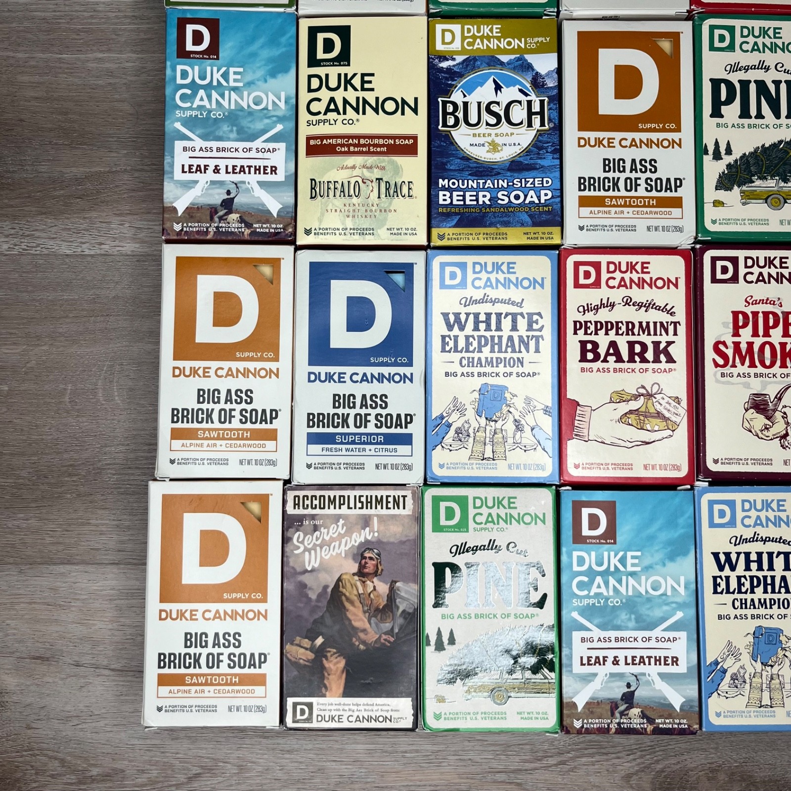 Lot of 32 Duke Cannon Big Ass Bricks of Soap 10 oz- rare/retired/seasonal NIB