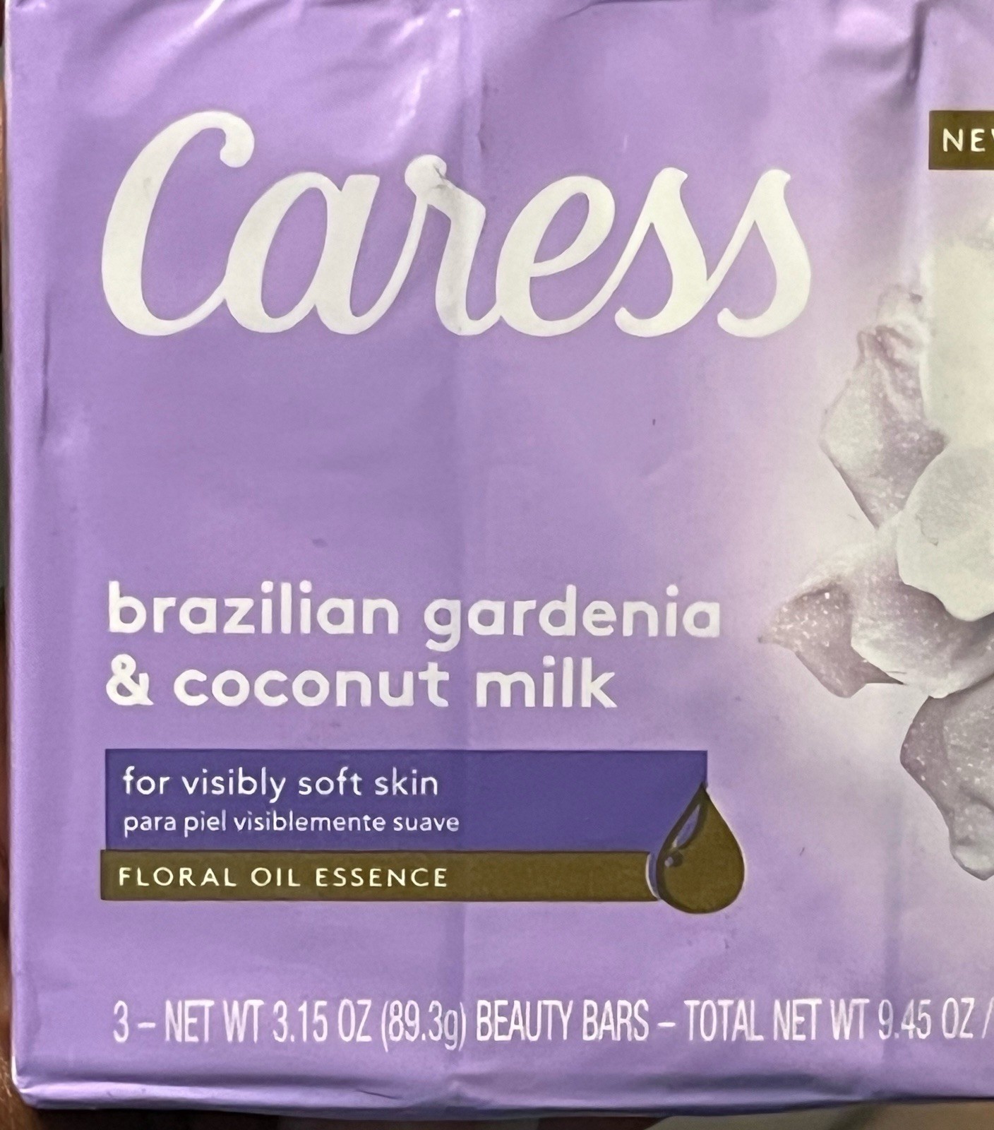 Caress Brazilian Gardenia Coconut Milk Soap 3 Bars Discontinued Sealed