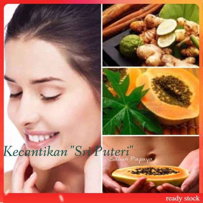 4 Bar ( 1 set) PAPAYA WHITENING SOAP skincare Sri Puteri 120g TRAVEL SIZE