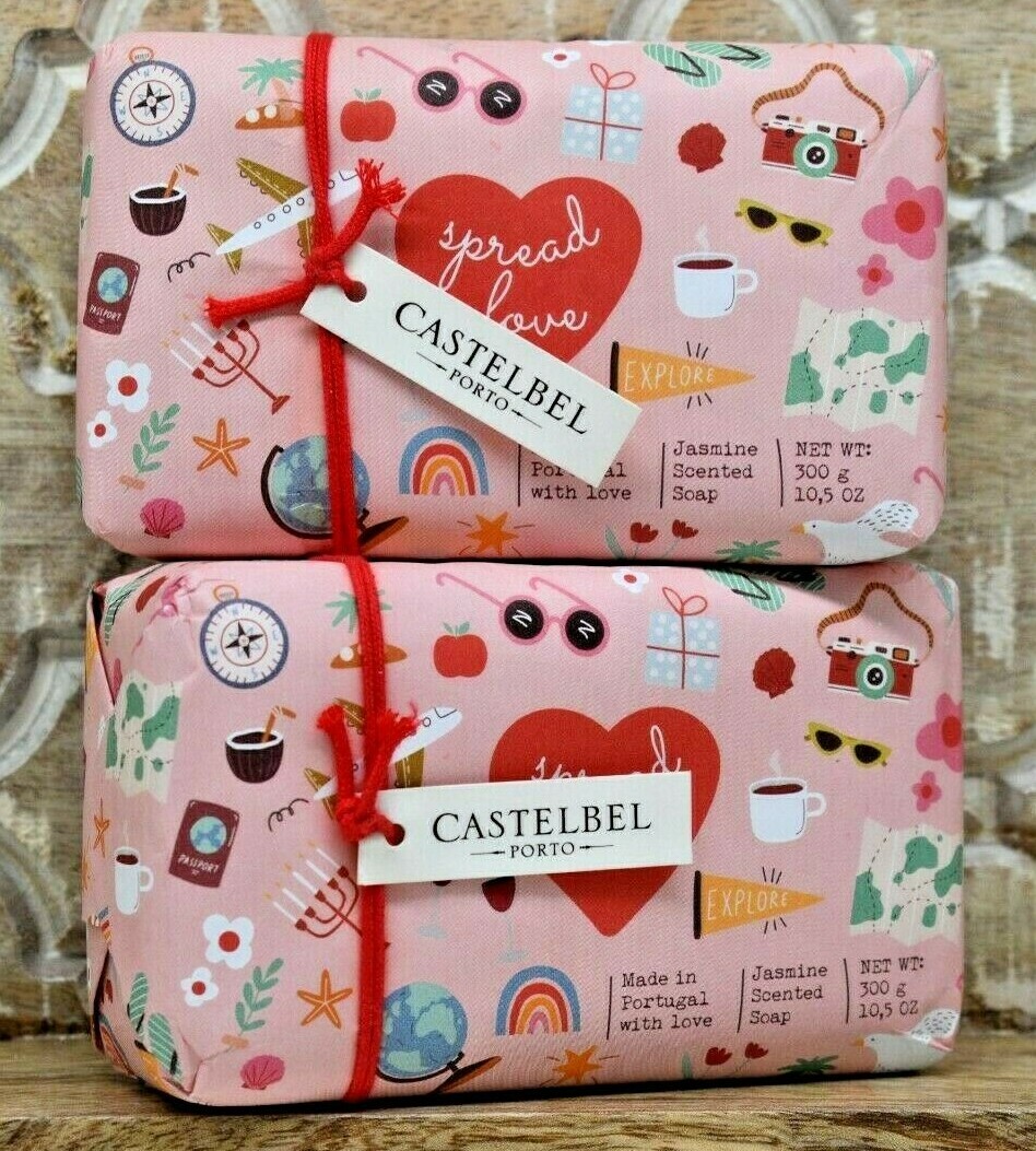 2 CASTELBEL Spread Love Jasmine Scented Soaps Cruelty Free Made in Portugal