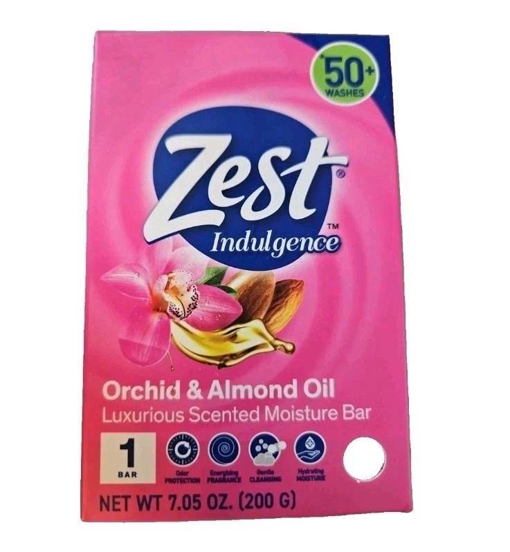 NEW! ZEST (2-BARS) 7.05 Oz. (200g) Bar ●ORCHID & ALMOND OIL● Moisture Bar🫧.