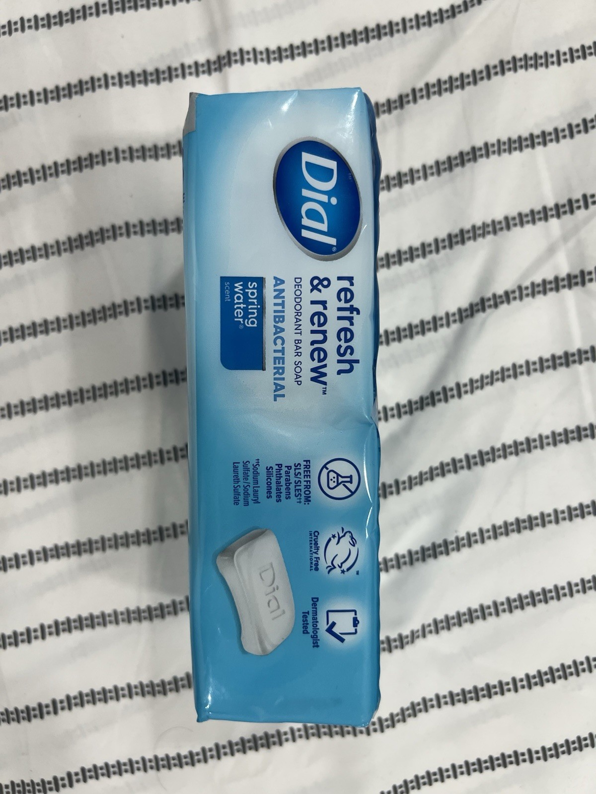 Dial Refresh & Renew Antibacterial Deodorant Bar Soap Spring Water Scent 8 Bars