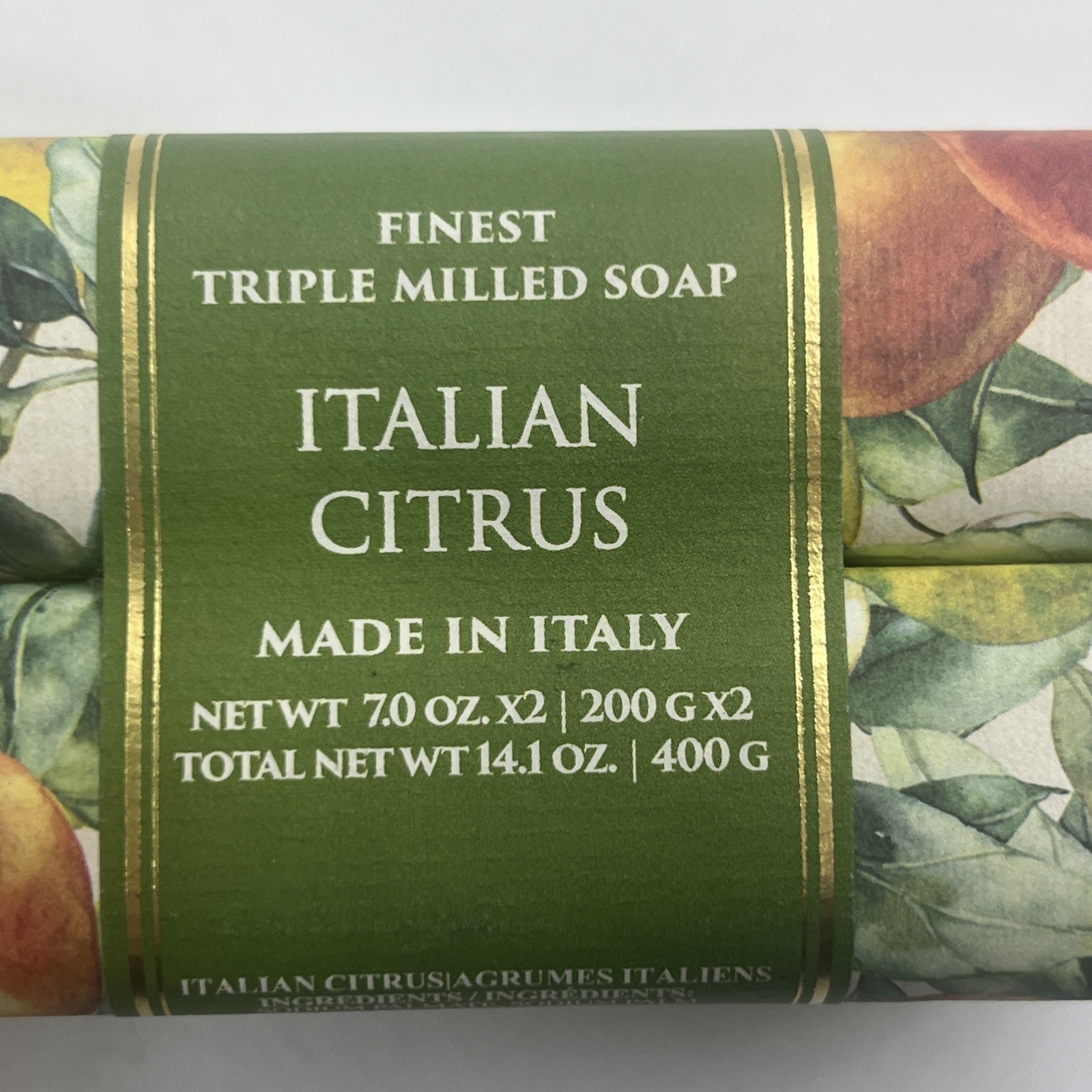 Hopificio ITALIAN CITRUS Scented Luxury 2-Pack Bath Bar Soap (14.1oz Total)