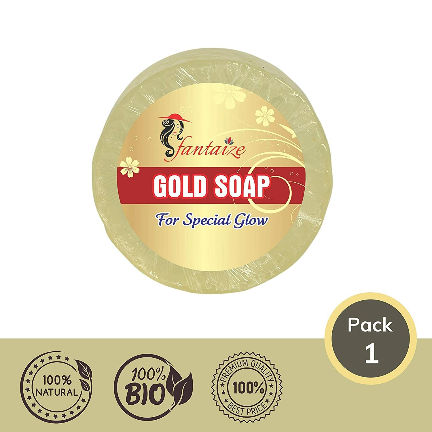 Fantaize – Handcrafted Gold Bathing Soap – Pack of 1 (100 Grams)