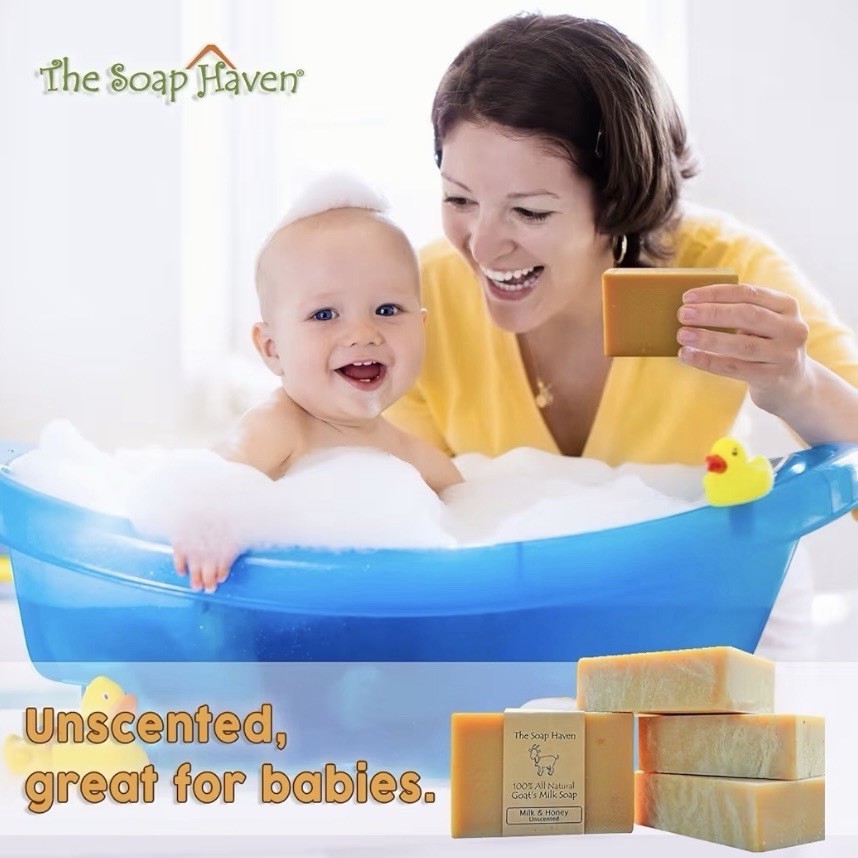 4 Goat Milk Soap Bars with Honey – Handmade in USA. All Natural Soap – Unscented