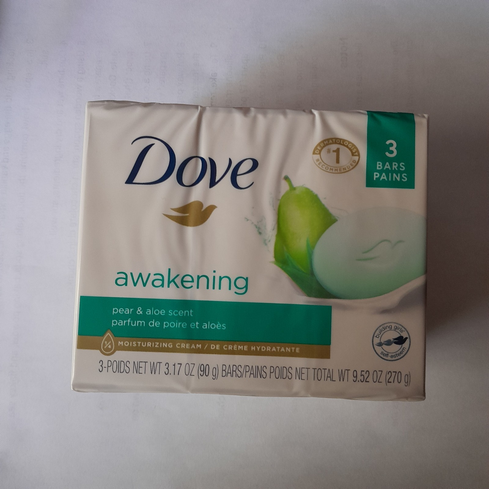 Dove Awakening Pear & Aloe Scent Moisturizing Cream 3 Bars