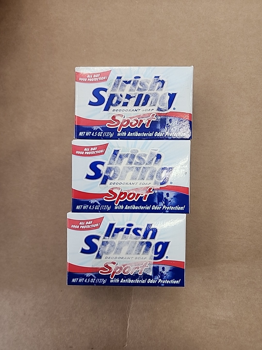 Irish Spring Sport Deodorant Bar Soap 4.5oz each bar 3 Single Bars VTG NEW