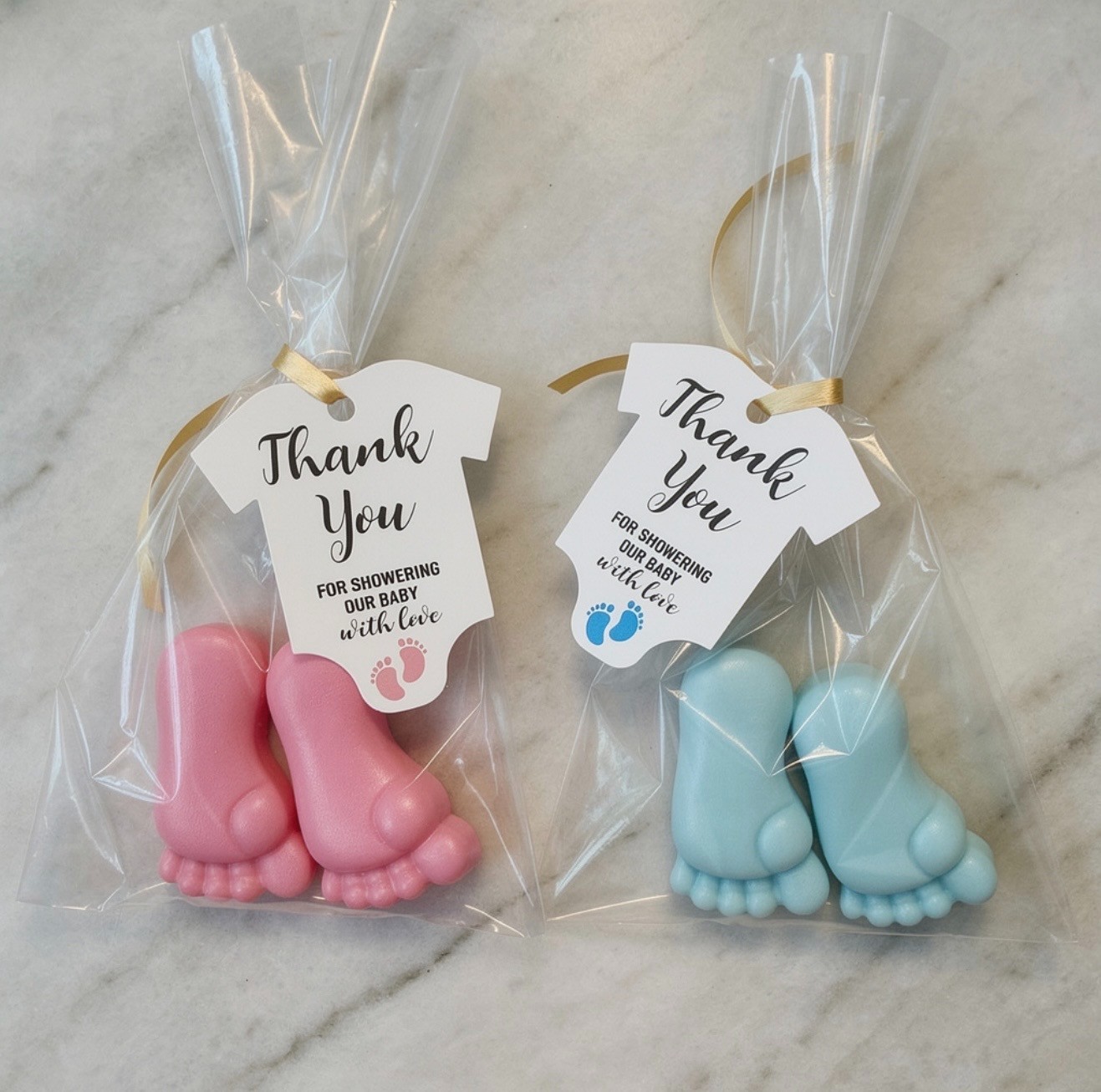 Baby Shower Soap Favors | Handmade Goat’s Milk Baby Feet Soap | Pink or Blue Par