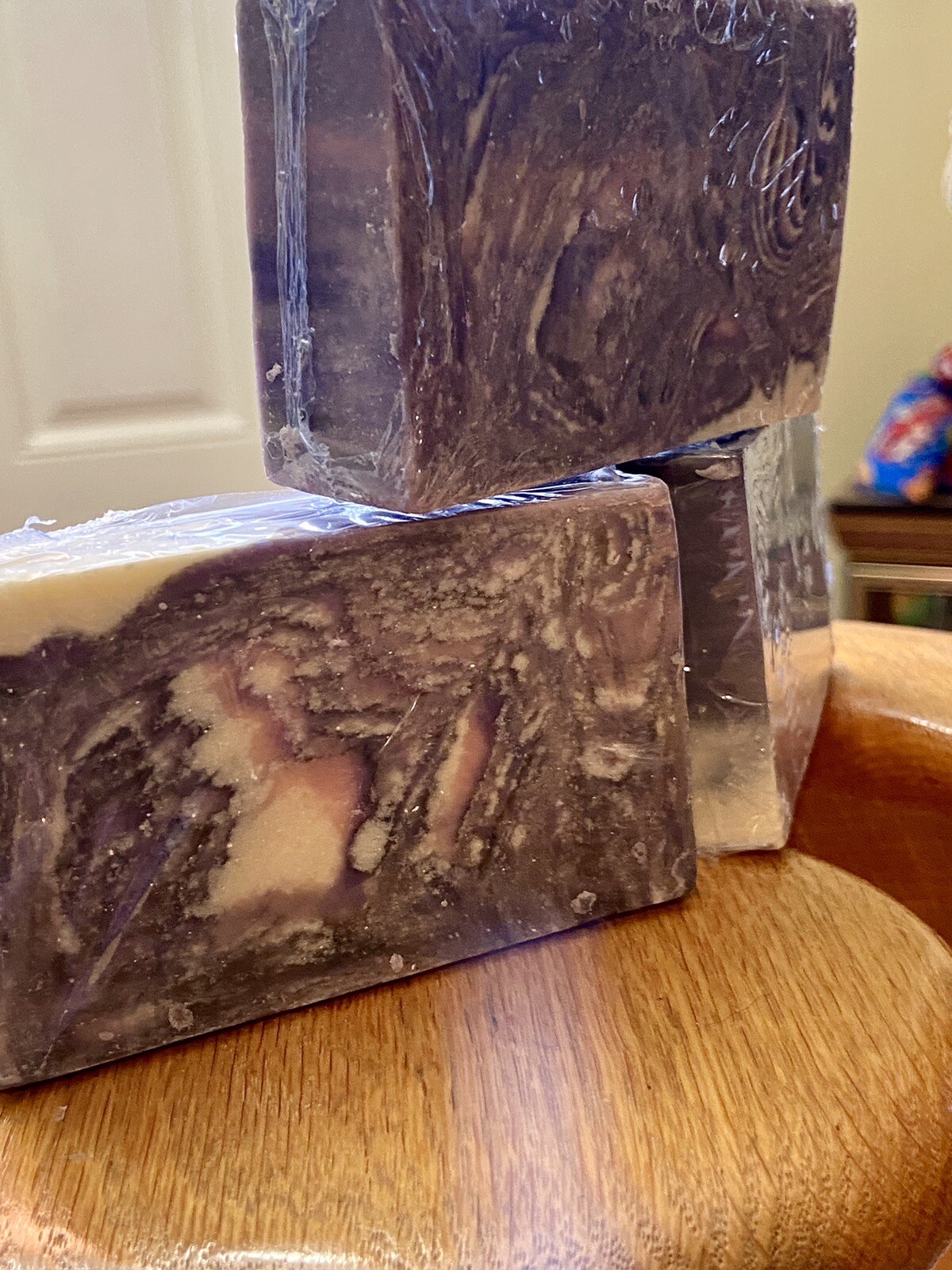 Handcrafted Swirl Soap Bar Black, White, Blue, Purple
