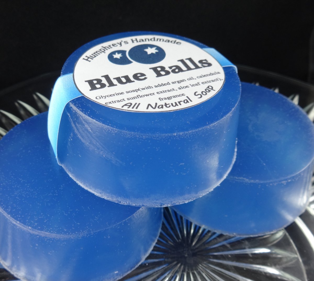 BLUE BALLS Blueberry Shave & Beard Wash Soap Men’s Women’s Puck Glycerin Bar