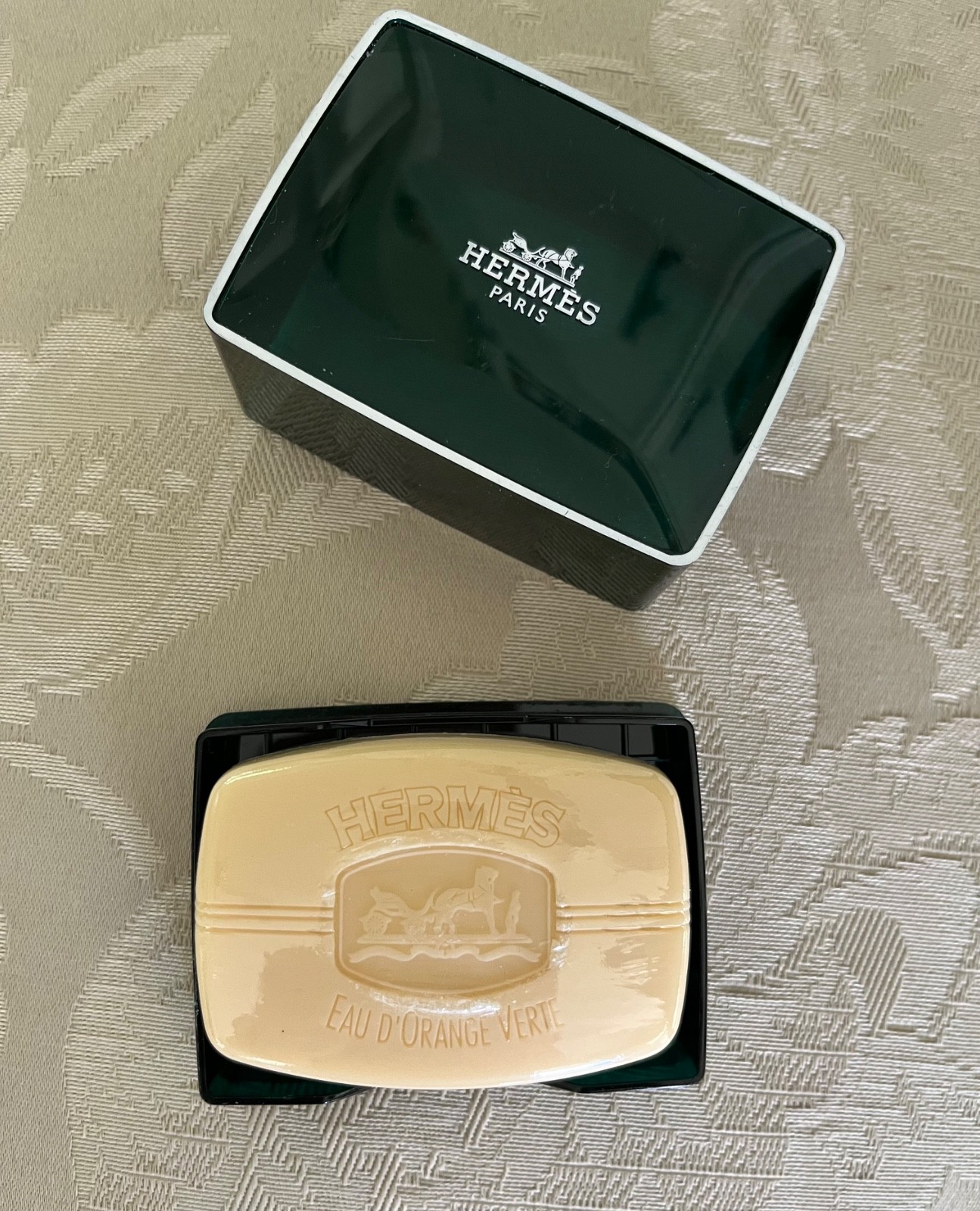 Hermes Plastic Bar Soap Box and Soap