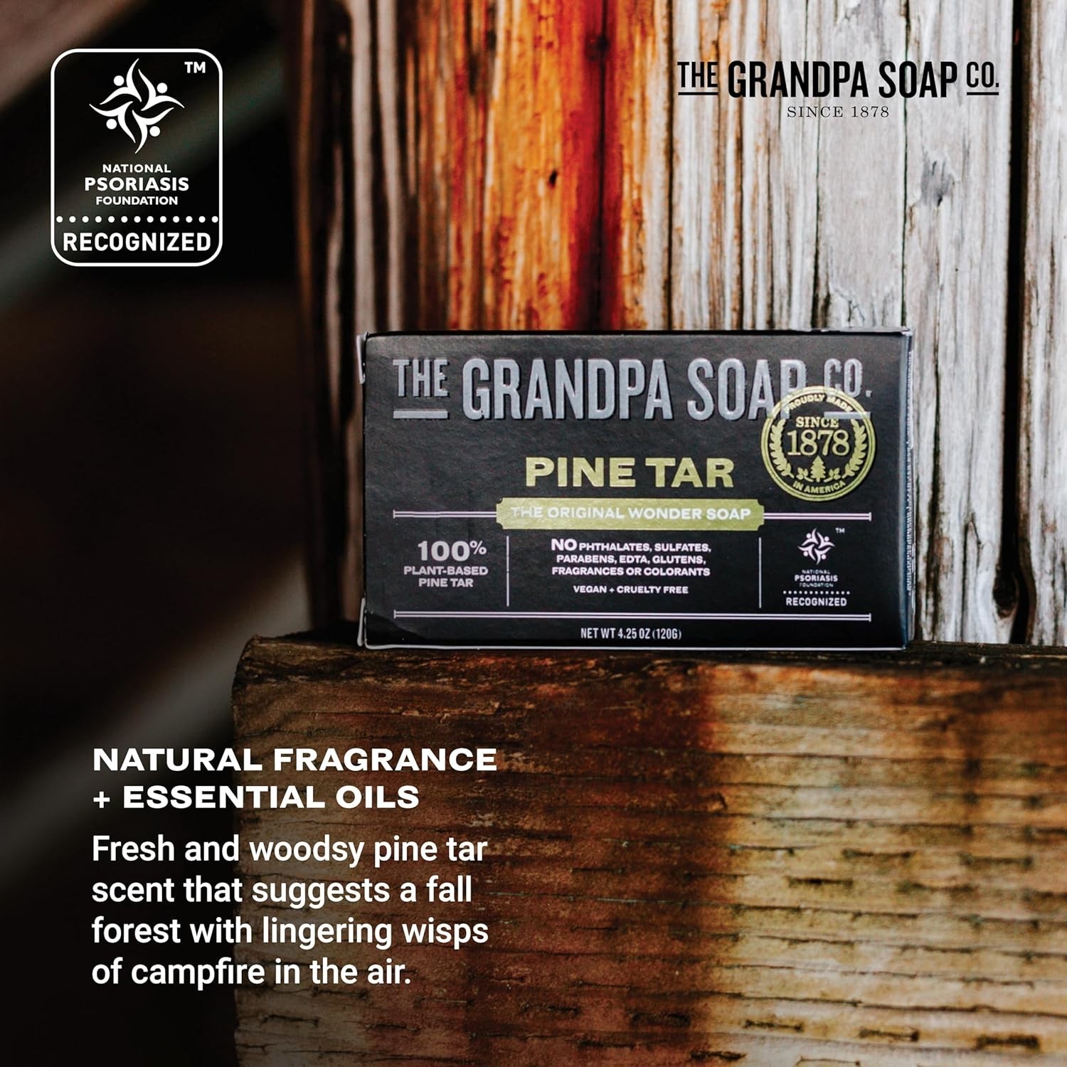 Pine Tar Bar Soap for Men- Made With Pine Tar Oil, 3 in 1 Cleanser Deodorizer…