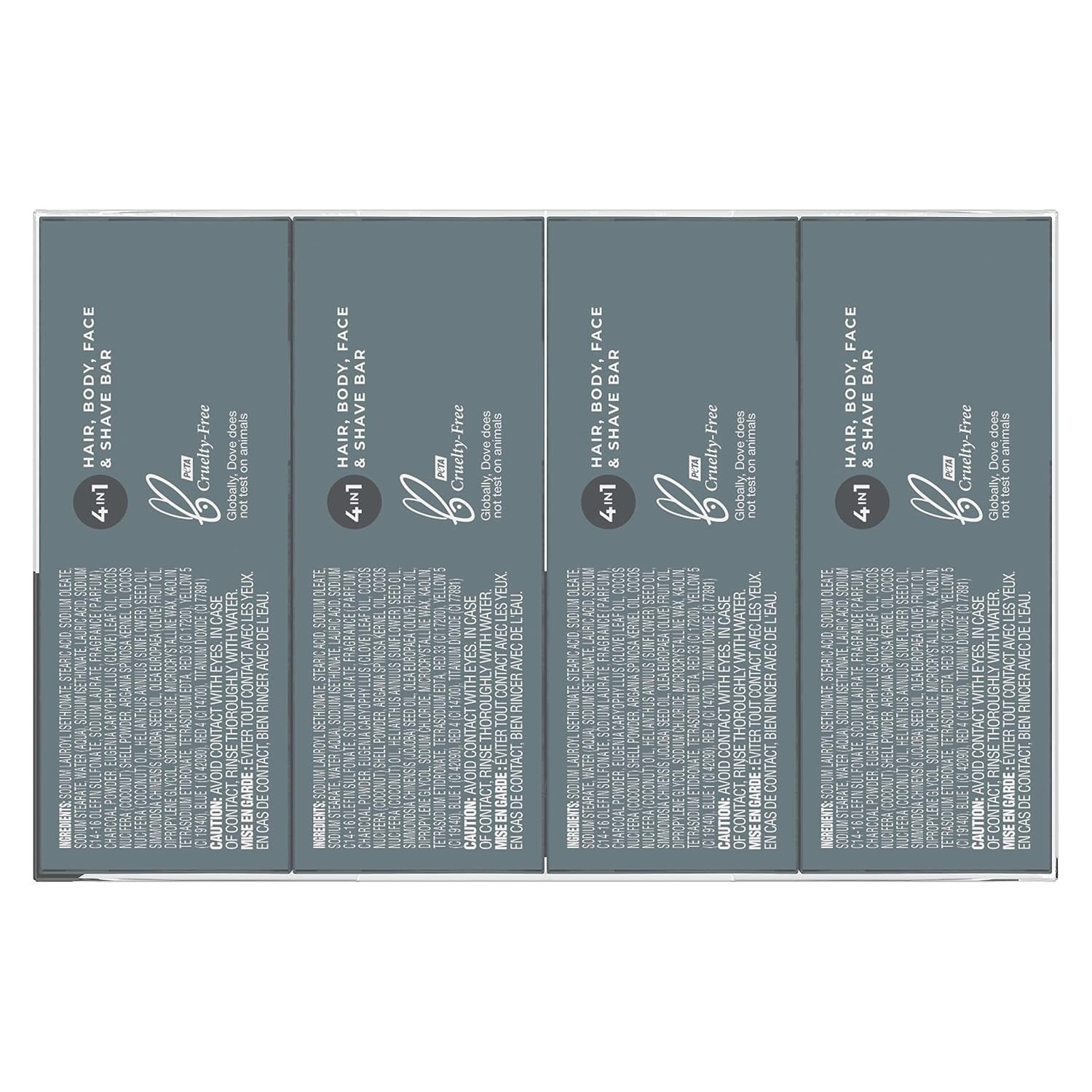 Dove Men Charcoal Clove 4in1 Bar Soap 8 Pack Hydrating Moisturizing