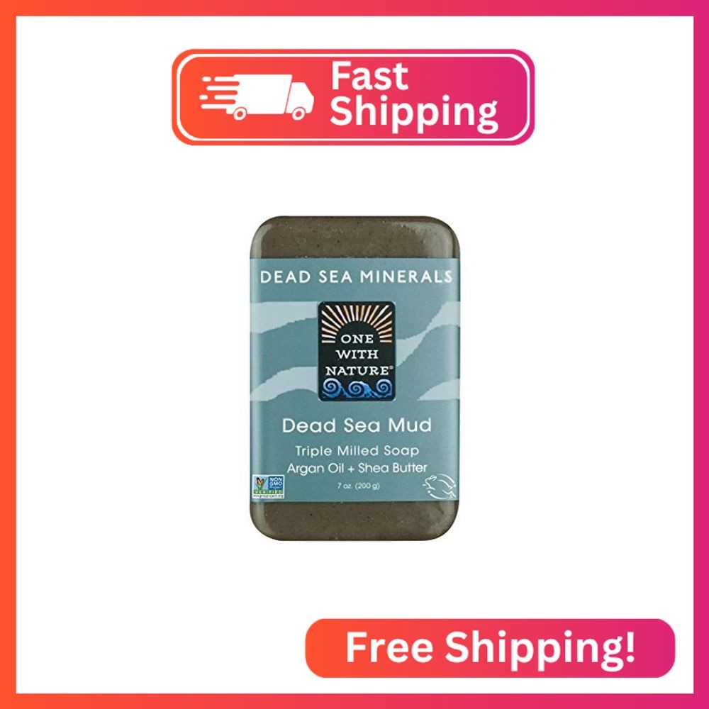 One With Nature Dead Sea Mud Dead Sea Minerals Soap, 7 Ounce Bar