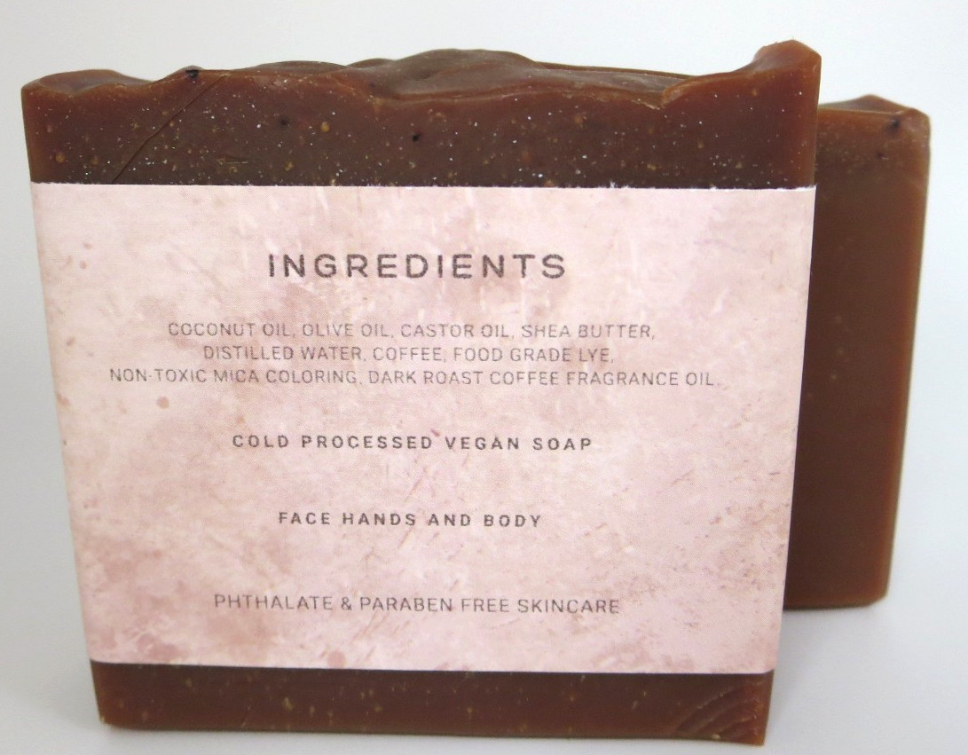 HANDMADE DARK ROAST COFFEE SCENTED SOAP COLD PROCESSED NON-TOXIC VEGAN 4oz