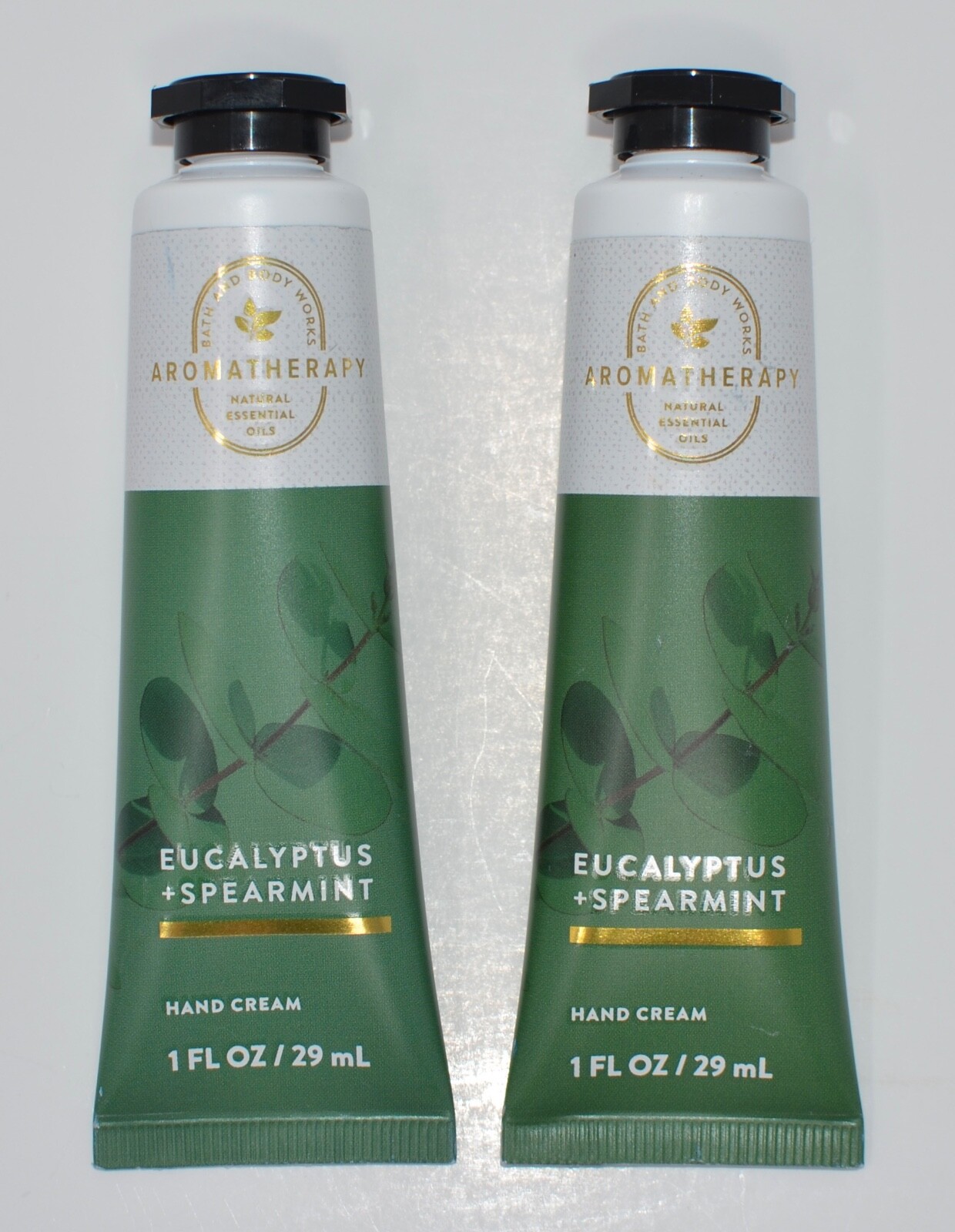 2 BATH BODY WORKS AROMATHERAPY EUCALYPTUS SPEARMINT HAND CREAM LOTION 1OZ TRAVEL