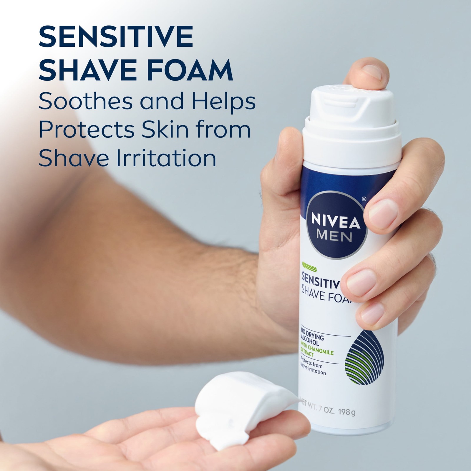 NIVEA MEN Sensitive Shave Foam Witch Chamomile Extracts, 7 oz
